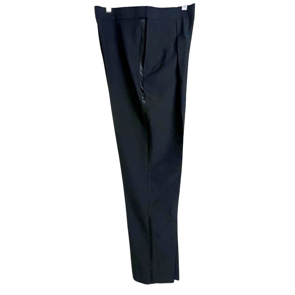Young Mens Black Expandable Waist Tuxedo Pants Size 8 No Hems New